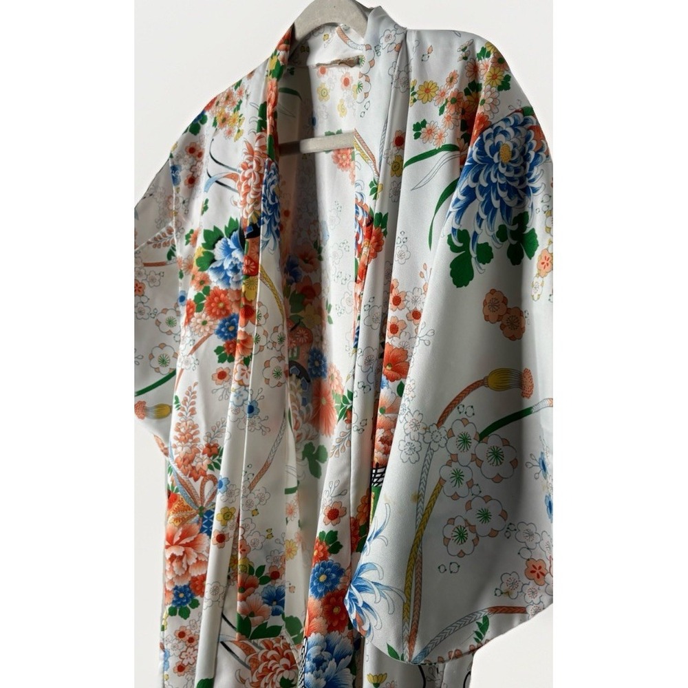 Vintage Kimono Floral Robe Japan Size 40 Mint Condition - Picture 3 of 12